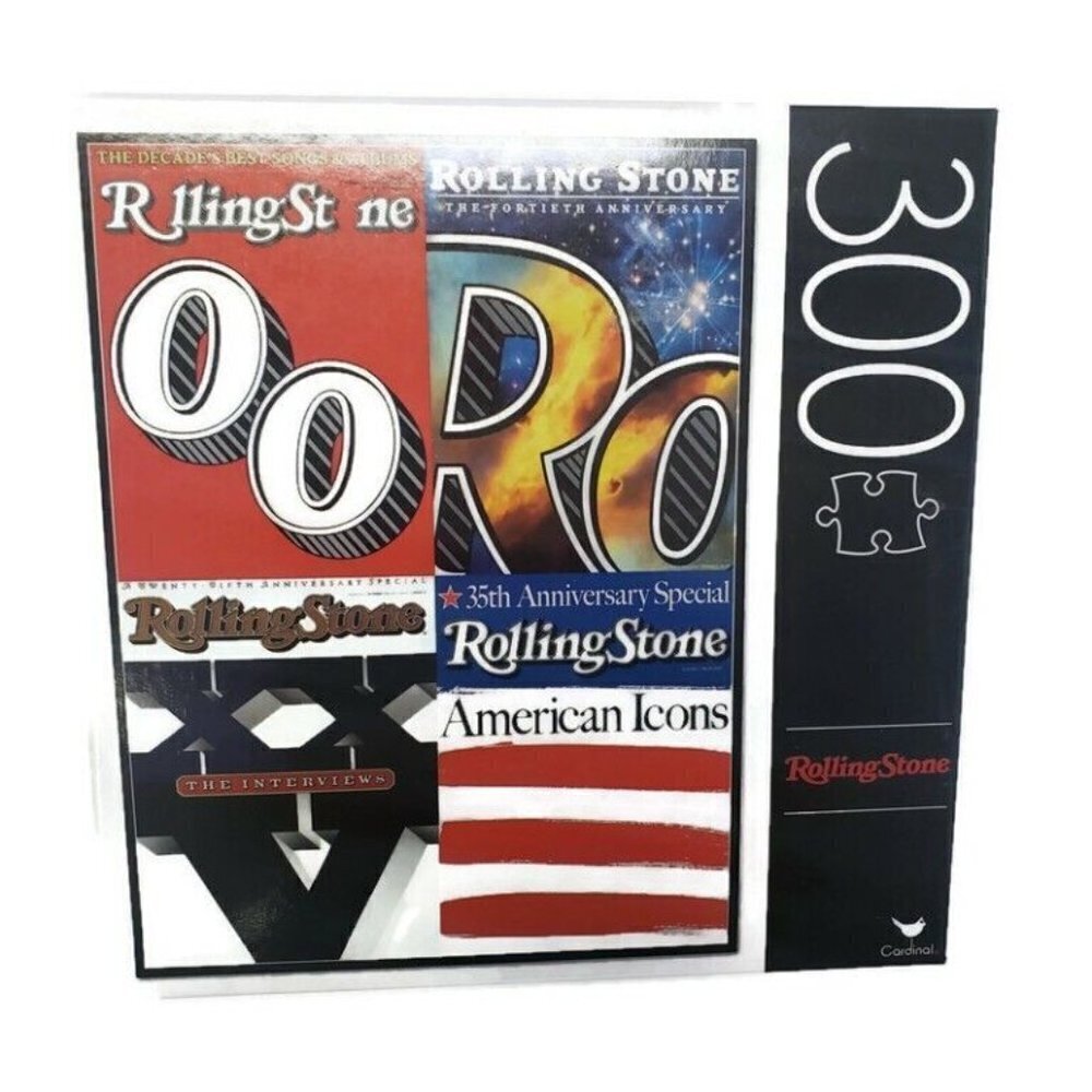 Cardinal Jigsaw Puzzle Iconic Rolling Stone Anniversary Covers 300 Pieces 18x24"